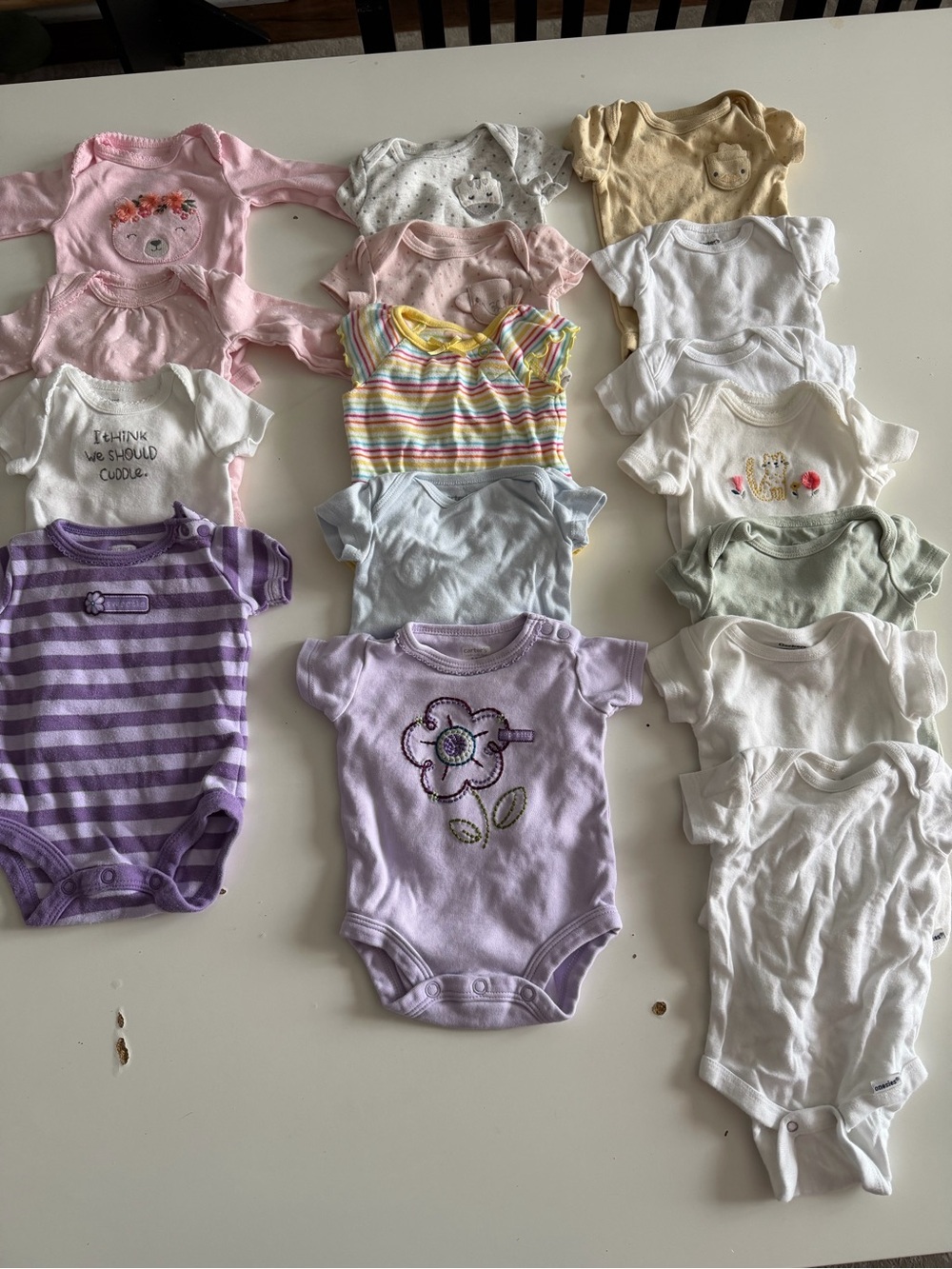 Assorted Baby One-Piece Bodysuits in Pastel Colors - Pack